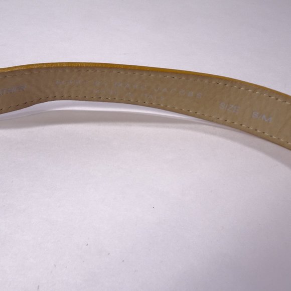 Marc Jacobs Colorblock Thin Leather Belt Tan White Navy Sz S/M - Picture 5 of 15